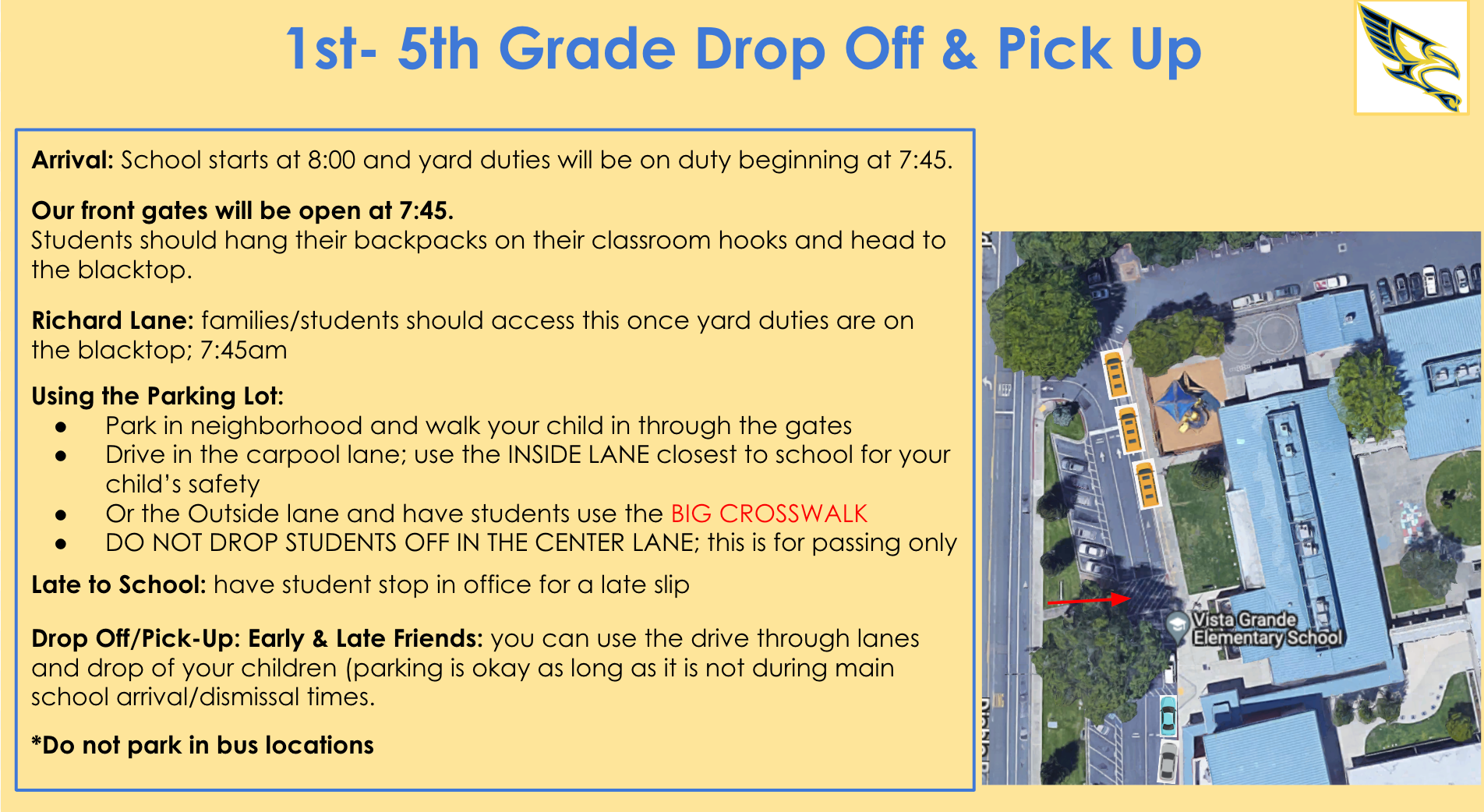 1st-5th Grade Drop Off & Pick Up Procedures