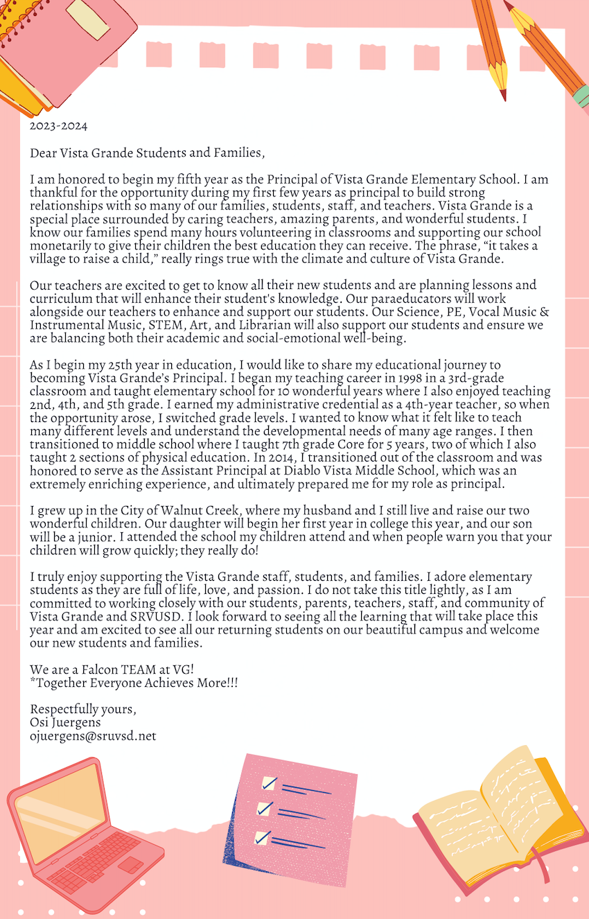 Image of Principal's Message to Community