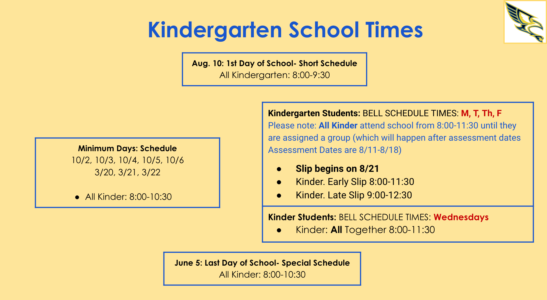 Kindergarten School Times