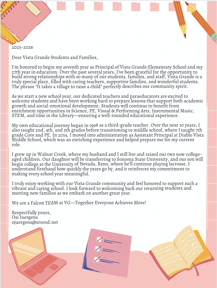 Image of Principal's Message to Community