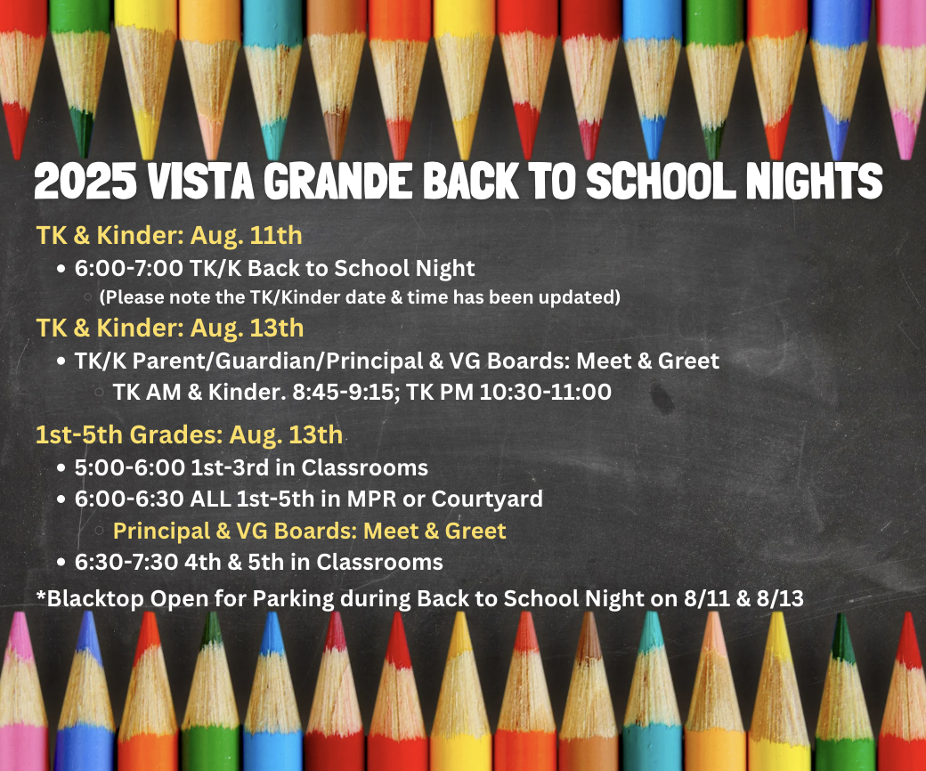 Back to School Night Dates