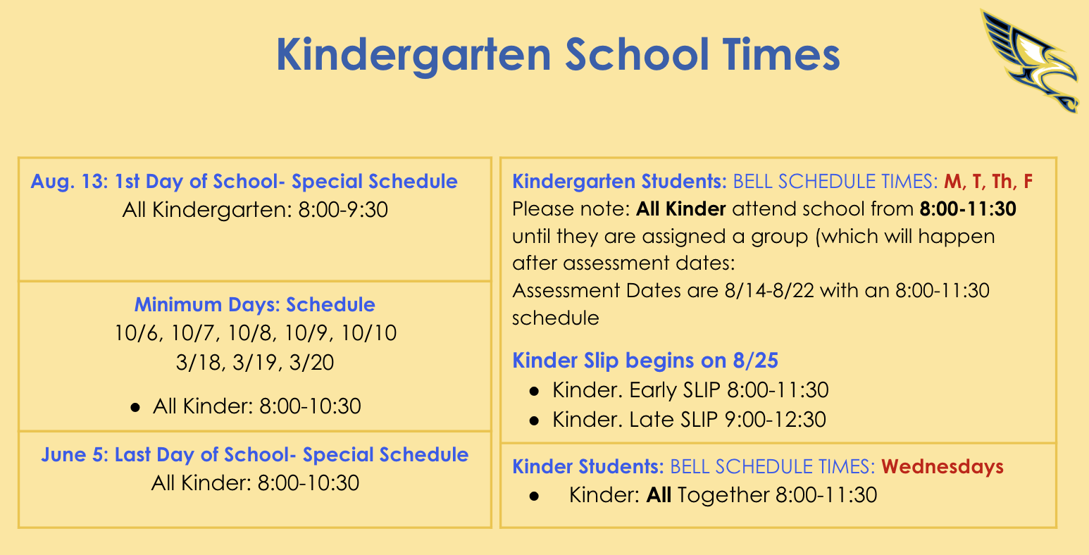 Kindergarten School Times