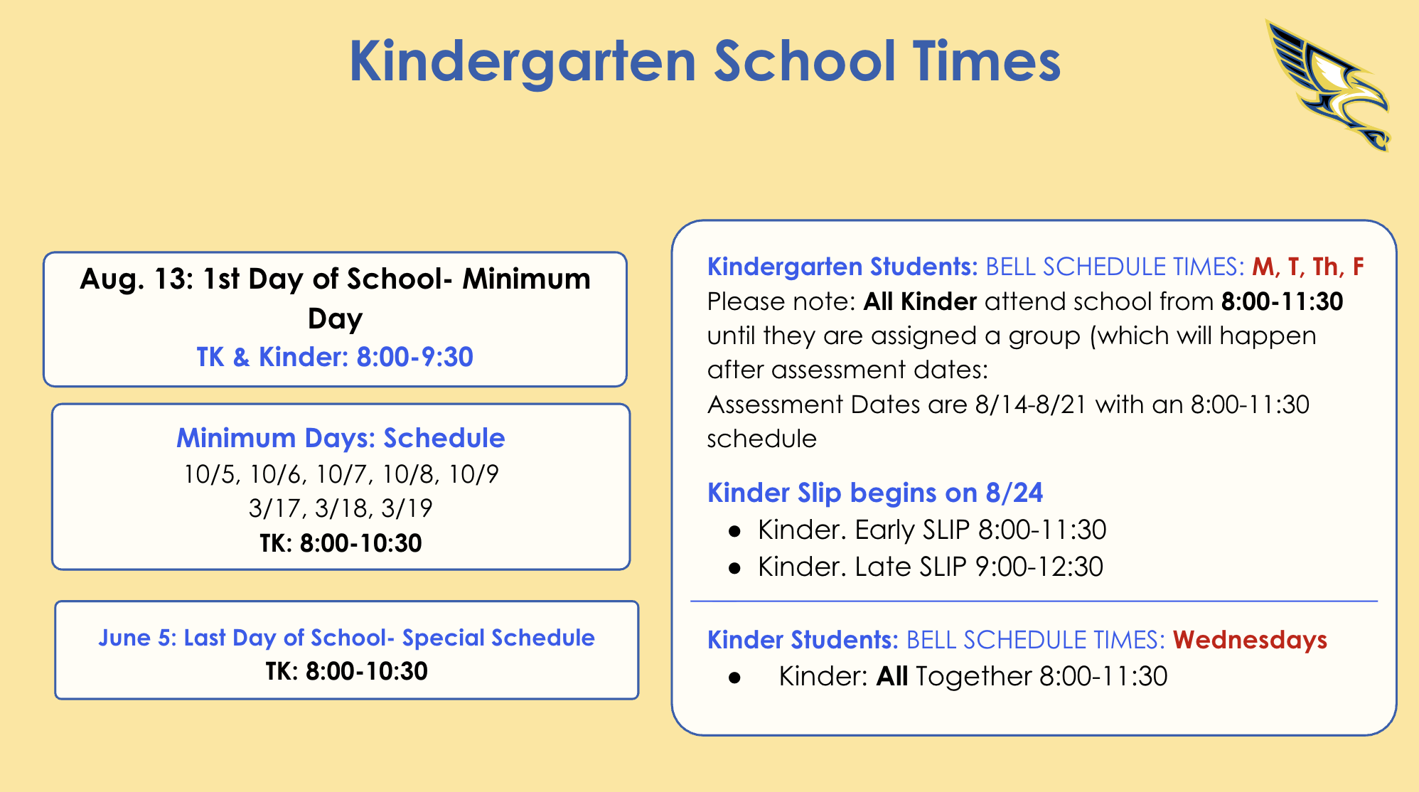 Kindergarten School Times