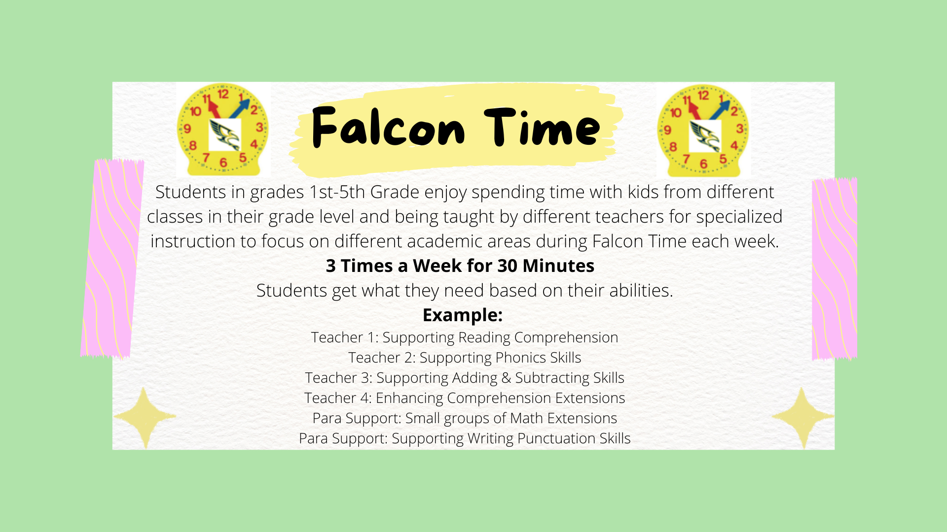 Falcon Time: Common Learning Time